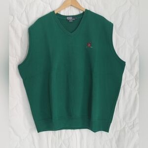 Vintage Polo Ralph Lauren Golf Men's size XL Sweatshirt Vest Green with Crest